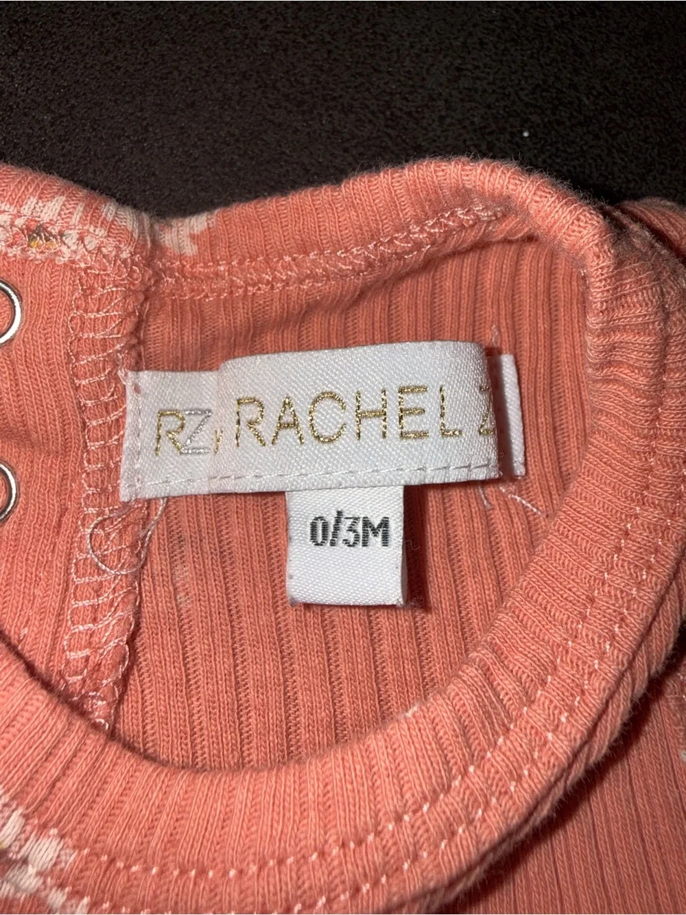 Rachel Coral Floral Ribbed Baby Onesie